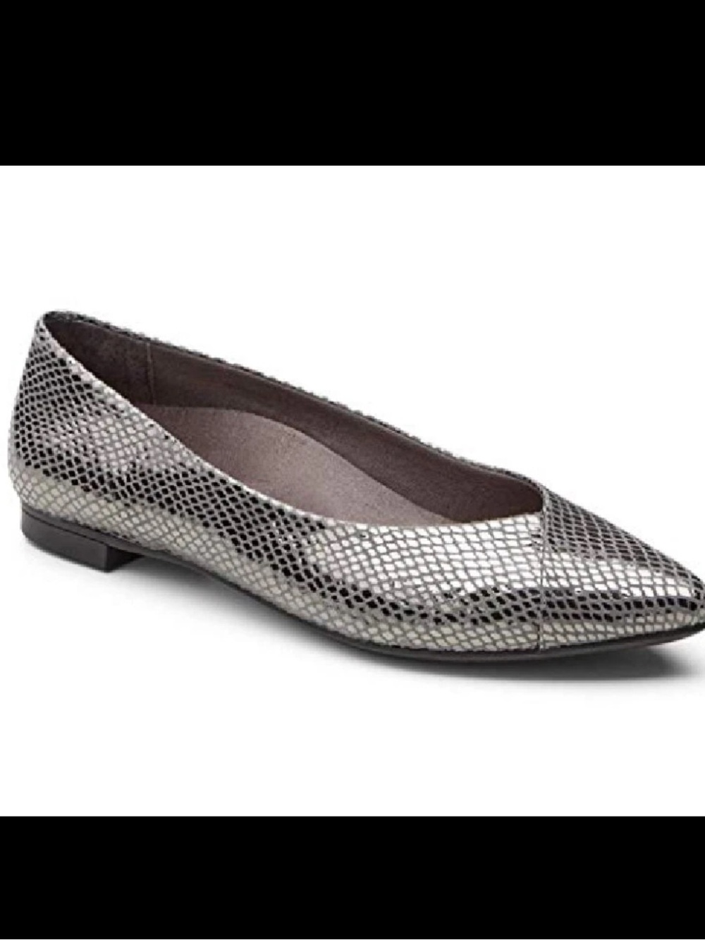 Vionic Cabello Flats Loafers Shoes Womens Size 9 Wide Silver Snake Orthotic